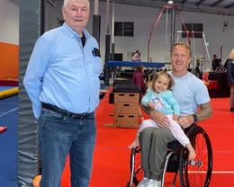 Accessible Gym Wānaka Community Workshop with Pro Skiier Corey Peters & his daughter Valentina.